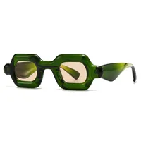 Casual Solid Color Pc Gradient Tinted Lenses Square Full Frame Glasses sku image 7