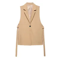 Women's Sleeveless Blazers Elegant Business Formal Solid Color sku image 16