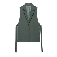 Women's Sleeveless Blazers Elegant Business Formal Solid Color sku image 9