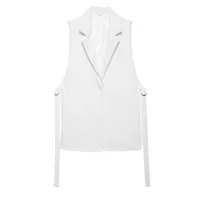 Women's Sleeveless Blazers Elegant Business Formal Solid Color sku image 1