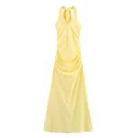 Women's Sheath Dress Elegant Halter Neck Sleeveless Solid Color Midi Dress Holiday Banquet main image 5