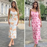 Women's Strap Dress Elegant Strap Backless Sleeveless Flower Maxi Long Dress Holiday Daily main image 1