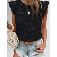 Women's Blouse Short Sleeve Blouses Casual Elegant Flower main image 3