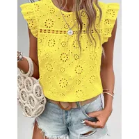 Women's Blouse Short Sleeve Blouses Casual Elegant Flower main image 4