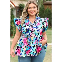 Women's Vest Sleeveless Blouses Casual Pastoral Color Block Plant main image 1