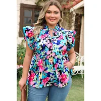Women's Vest Sleeveless Blouses Casual Pastoral Color Block Plant main image 2