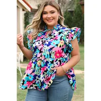 Women's Vest Sleeveless Blouses Casual Pastoral Color Block Plant main image 3