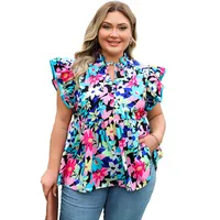 Women's Vest Sleeveless Blouses Casual Pastoral Color Block Plant main image 5