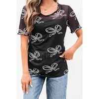 Women's T-shirt Short Sleeve T-Shirts Simple Style Streetwear Bow Knot main image 1