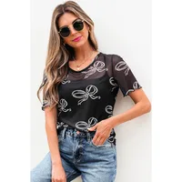 Women's T-shirt Short Sleeve T-Shirts Simple Style Streetwear Bow Knot main image 3