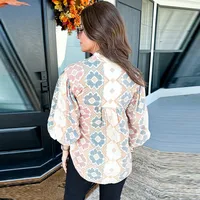 Women's T-shirt 3/4 Length Sleeve T-Shirts Elegant Vintage Style Geometric main image 4