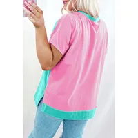 Women's T-shirt Short Sleeve T-Shirts Simple Style Classic Style Color Block main image 3