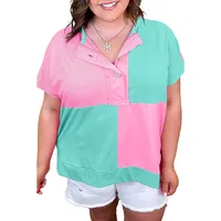 Women's T-shirt Short Sleeve T-Shirts Simple Style Classic Style Color Block main image 5