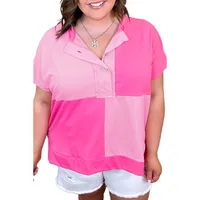 Women's T-shirt Short Sleeve T-Shirts Simple Style Classic Style Color Block sku image 3