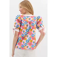 Women's Chiffon Shirt Short Sleeve Blouses Simple Style Classic Style Flower main image 3