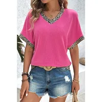 Women's T-shirt Short Sleeve T-Shirts Streetwear Solid Color Leopard main image 1