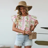 Women's T-shirt Short Sleeve T-Shirts Casual Flower main image 3
