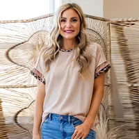 Women's T-shirt Short Sleeve T-Shirts Casual Stripe main image 1