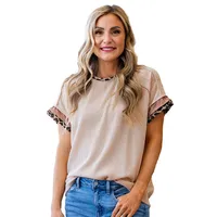 Women's T-shirt Short Sleeve T-Shirts Casual Stripe sku image 2