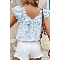 Women's T-shirt Short Sleeve T-Shirts Bow Back Casual Plant main image 4