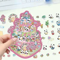 Cartoon Landscaping Mushroom Hut Sticker Miniature World 3D Hut Little Red Book Decompression DIY Scene Hand Account Sticker sku image 3