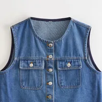 Women's Vest Sleeveless Blazers Vintage Style Streetwear Solid Color main image 4