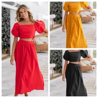 Holiday Daily Women's Casual Elegant Vacation Solid Color Polyester Skirt Co-ord Set Shorts Sets main image 1