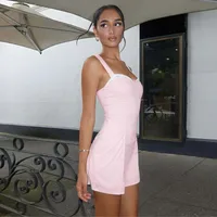 Women's Strap Dress Elegant Strap Lace Sleeveless Solid Color Above Knee Holiday Daily main image 2