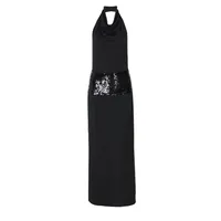 Women's Sheath Dress Elegant Sexy Halter Neck Backless Sleeveless Solid Color Maxi Long Dress Holiday Banquet Daily main image 5