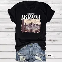 Women's T-shirt Short Sleeve T-Shirts Printing Casual Clouds Cactus Vocabulary Words/Name main image 4