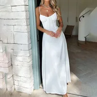 Foreign Trade Women's Independent Station New Temperament Elegant Lace A Word Solid Color Long Dress main image 3