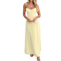 Foreign Trade Women's Independent Station New Temperament Elegant Lace A Word Solid Color Long Dress main image 5
