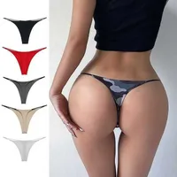 Double-layer Thin Belt Sexy Thong Low Waist Printed Bikini Ladies T-shaped Sexy Underwear Fitness Exercise main image 1