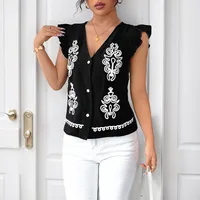 Women's Blouse Sleeveless Blouses Ethnic Style Geometric main image 3