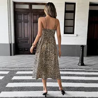 Women's Strap Dress Vintage Style Strap Sleeveless Leopard Midi Dress Holiday Street main image 4