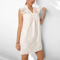 Women's Lace Dress Elegant V Neck Sleeveless Flower Above Knee Holiday Daily main image 1