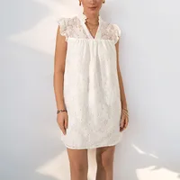 Women's Lace Dress Elegant V Neck Sleeveless Flower Above Knee Holiday Daily main image 2