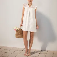 Women's Lace Dress Elegant V Neck Sleeveless Flower Above Knee Holiday Daily main image 3