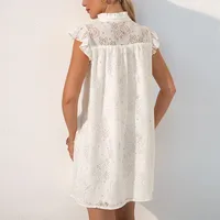 Women's Lace Dress Elegant V Neck Sleeveless Flower Above Knee Holiday Daily main image 4