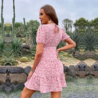Women's Floral Dress Elegant Sweet V Neck Short Sleeve Ditsy Floral Above Knee Holiday Travel Daily main image 4