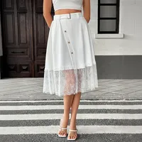 Women's Skirt Elegant Lace Midi Dress Daily sku image 3