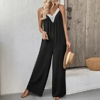 Women's Daily Casual Leaf Lace Backless Jumpsuits main image 1