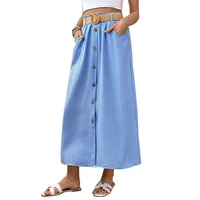 Women's Skirt Casual Button Solid Color Midi Dress Daily main image 5