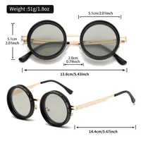 Vintage Style Rock Letter Tac UV400 Protection Round Frame Wayfarer Full Frame Glasses main image 2