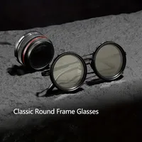 Vintage Style Rock Letter Tac UV400 Protection Round Frame Wayfarer Full Frame Glasses main image 3