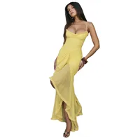 Women's Strap Dress Elegant Strap Pleated Backless Sleeveless Solid Color Asymmetrical Dress Holiday Banquet Daily main image 5