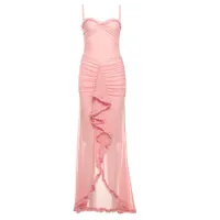 Women's Strap Dress Elegant Strap Pleated Backless Sleeveless Solid Color Asymmetrical Dress Holiday Banquet Daily sku image 5