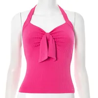 Women's T-shirt Sleeveless T-Shirts Casual Streetwear Bow Knot sku image 1