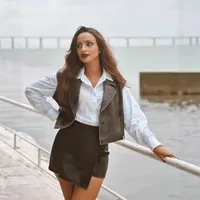 Women's Vest Sleeveless Blazers Vintage Style Solid Color main image 1