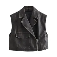 Women's Vest Sleeveless Blazers Vintage Style Solid Color main image 2